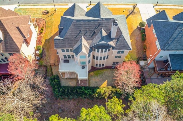 bird's eye view with a residential view