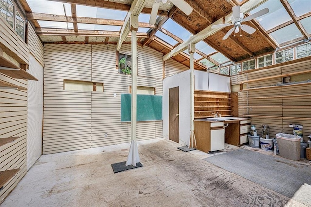 garage featuring a sink