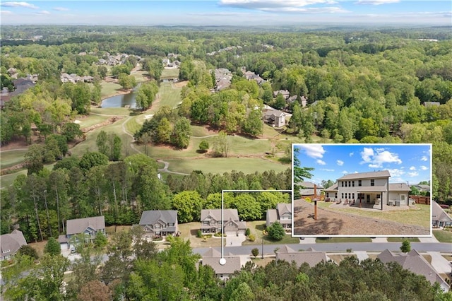 aerial view with a residential view