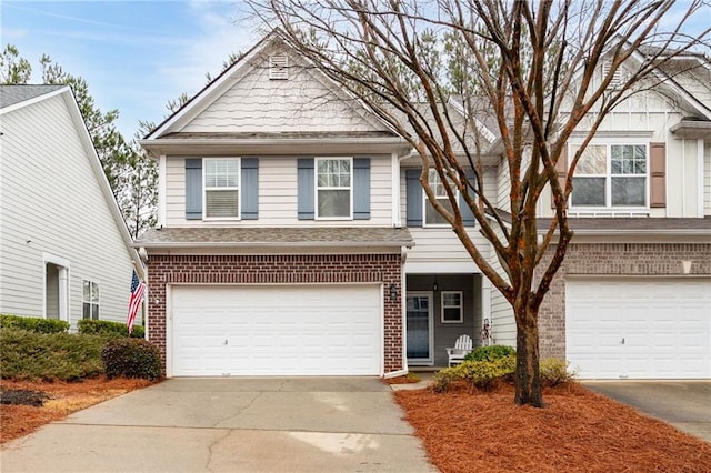 view of front of home with a garage