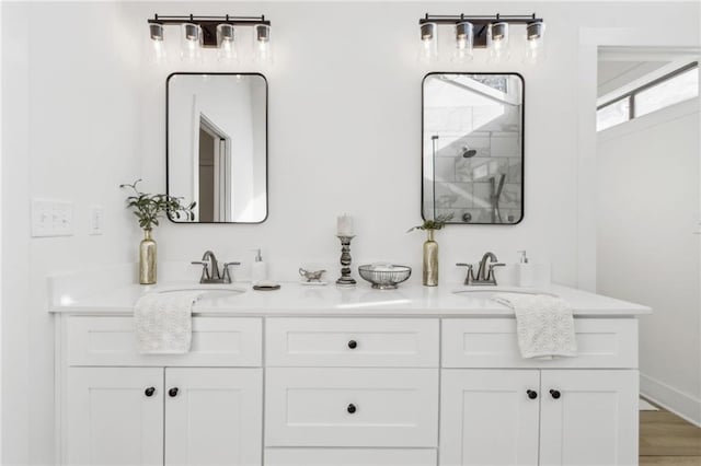 2010 Barnes Mill Rd, Marietta, GA 30062 - bathroom featuring double vanity and a stall shower