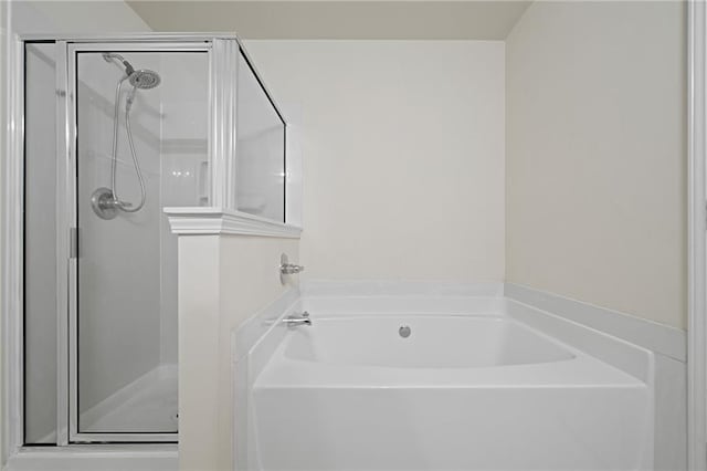 bathroom with plus walk in shower