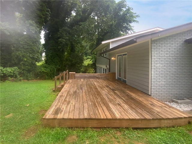 deck with a lawn