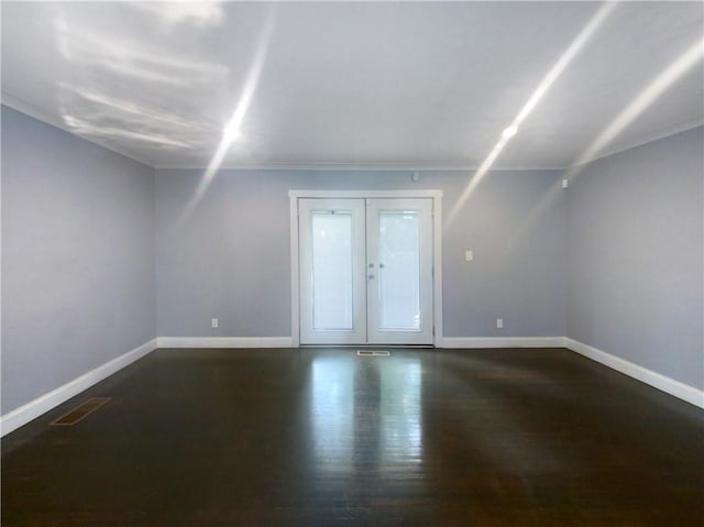 spare room with french doors