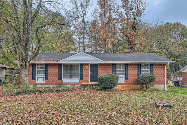 single story home featuring crawl space and brick siding