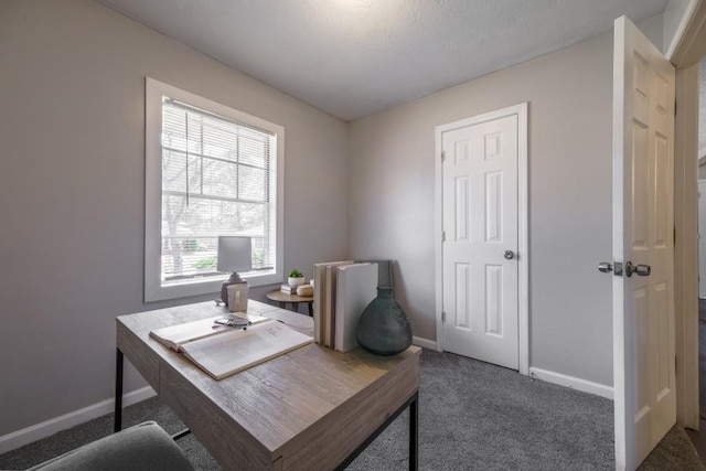 office featuring carpet and baseboards