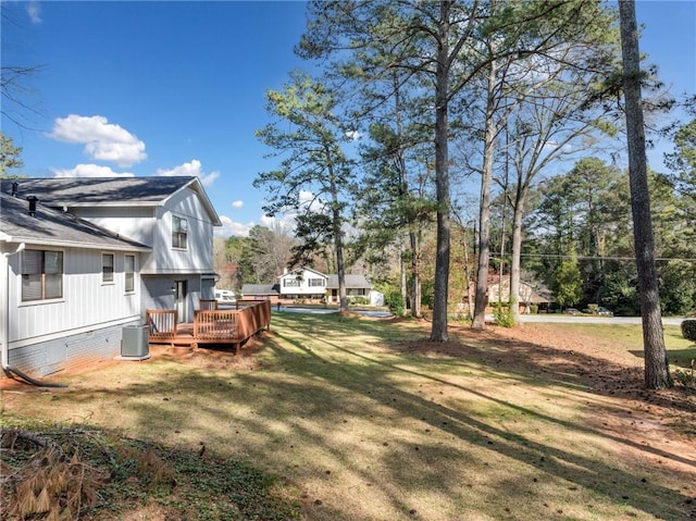 4347 Pleasant Ridge Rd, Decatur, GA 30034 - view of yard featuring central air condition unit and a deck