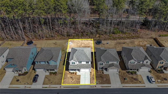 bird's eye view with a residential view