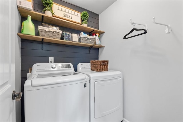 laundry area featuring laundry area and washer and dryer