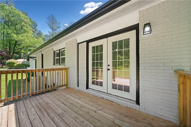 2340 Cresta Dr, Decatur, GA 30032 - wooden terrace with french doors