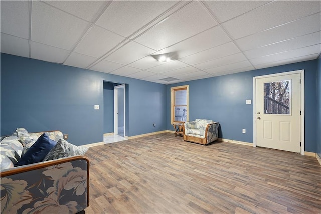 403 Pebblebrooke Ln, Canton, GA 30115 - sitting room featuring a paneled ceiling, wood finished floors, and baseboards