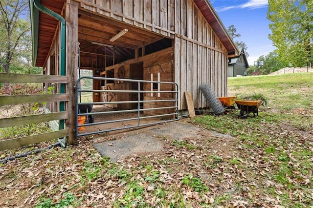 view of horse barn