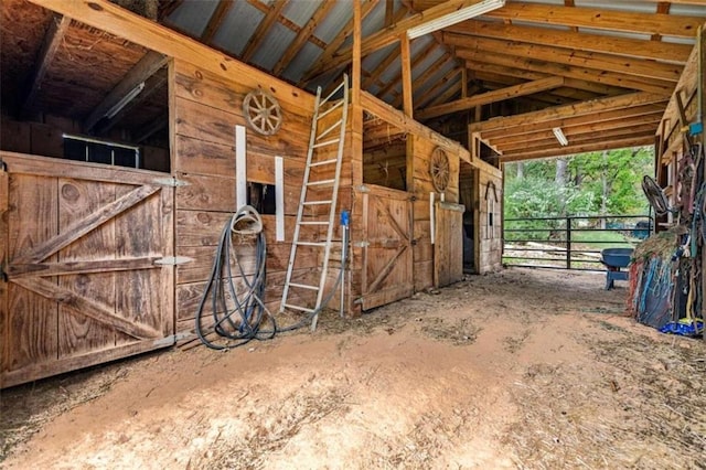 view of horse barn