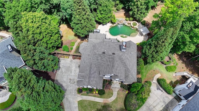 7920 Tintern Trce, Duluth, GA 30097 - aerial view of property and surrounding area with a pool area