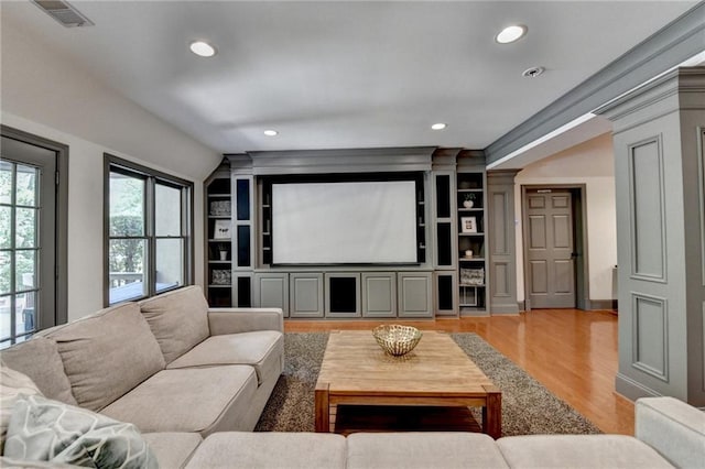 7920 Tintern Trce, Duluth, GA 30097 - home theater room featuring recessed lighting and light wood-style flooring