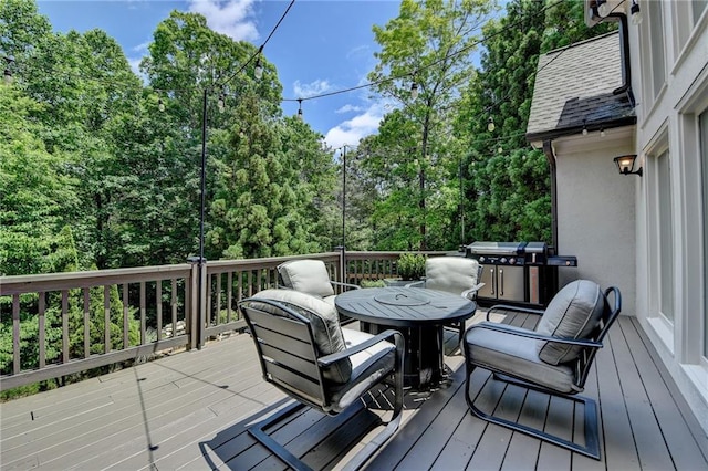 7920 Tintern Trce, Duluth, GA 30097 - wooden terrace with outdoor dining area