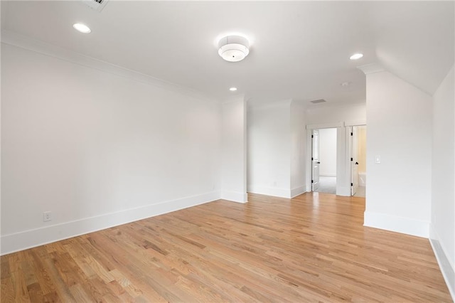 326 Reese Way, Ball Ground, GA 30107 - spare room with ornamental molding, baseboards, recessed lighting, and light wood-style floors