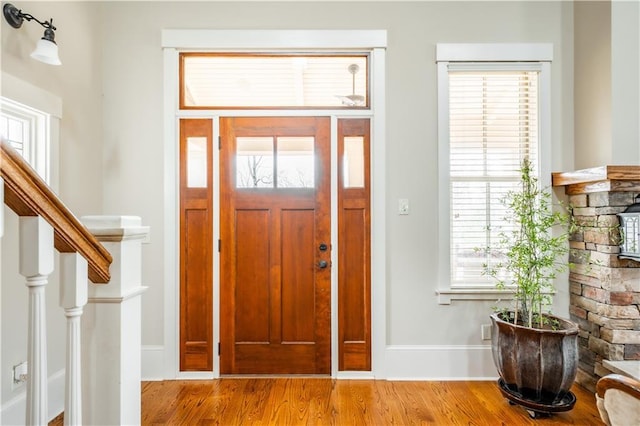 entryway featuring light wood-type flooring