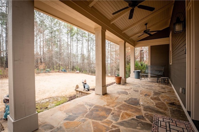 view of patio / terrace with ceiling fan