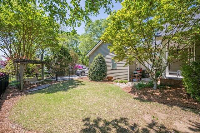 view of yard with fence