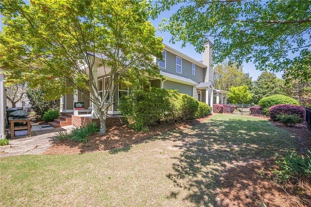 view of yard with fence