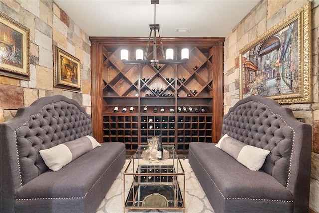 view of wine room