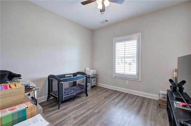 46 Courtyard Ln, Cartersville, GA 30120 - bedroom featuring wood finished floors and a ceiling fan