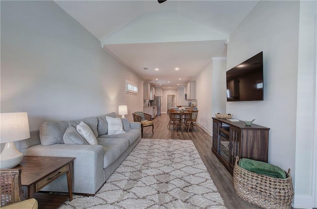 46 Courtyard Ln, Cartersville, GA 30120 - living room featuring wood finished floors and lofted ceiling