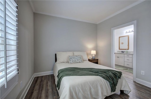 46 Courtyard Ln, Cartersville, GA 30120 - bedroom with wood finished floors, ornamental molding, and ensuite bathroom