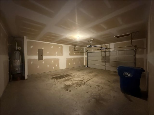 837 Castilla Way, Winder, GA 30680 - garage featuring gas water heater, a garage door opener, and electric panel