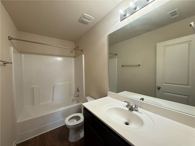 837 Castilla Way, Winder, GA 30680 - bathroom featuring vanity, shower / washtub combination, and wood finished floors