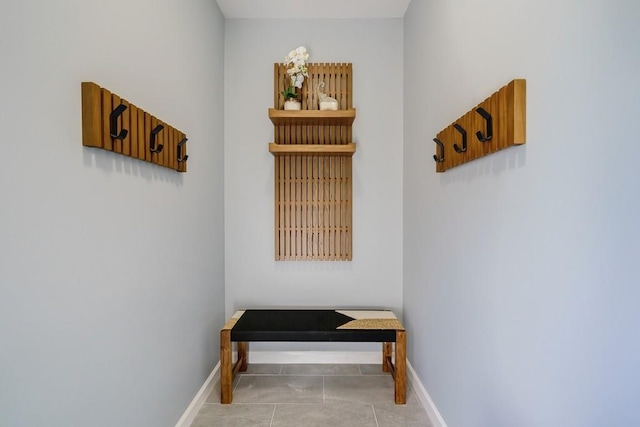 interior space featuring light tile patterned floors