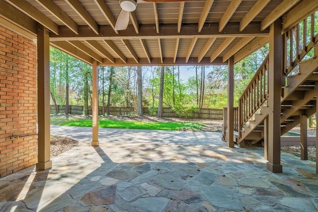 view of patio / terrace with ceiling fan