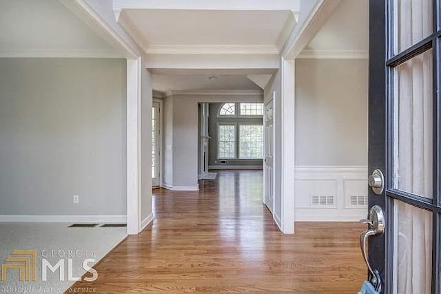 222 Chadmore Ln, Tyrone, GA 30290 - foyer entrance featuring ornamental molding and wood finished floors