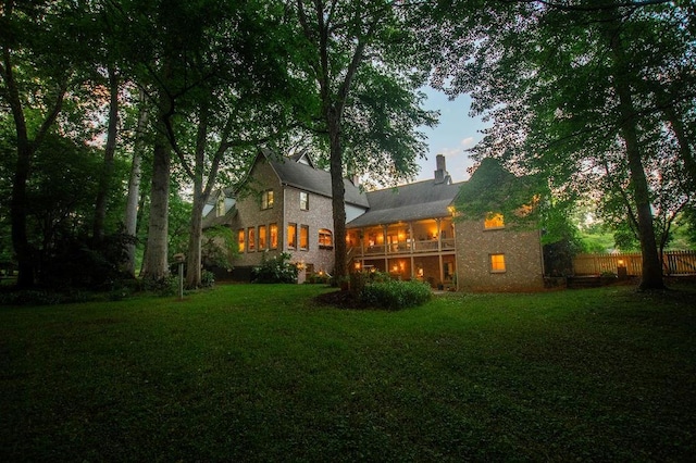 1145 Thurston Snow Rd, Good Hope, GA 30641 - rear view of property featuring a chimney and a balcony
