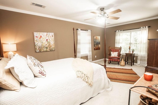 1145 Thurston Snow Rd, Good Hope, GA 30641 - bedroom featuring ornamental molding, carpet floors, and ceiling fan