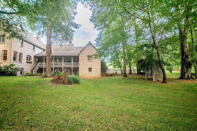 1145 Thurston Snow Rd, Good Hope, GA 30641 - view of yard with a sunroom and stairs
