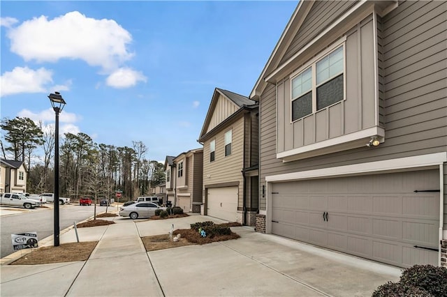 exterior space featuring a garage