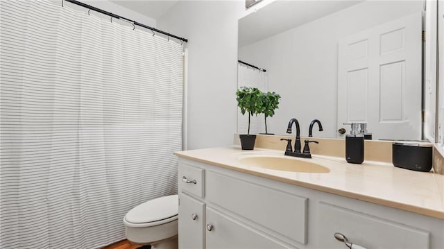 bathroom with toilet and vanity