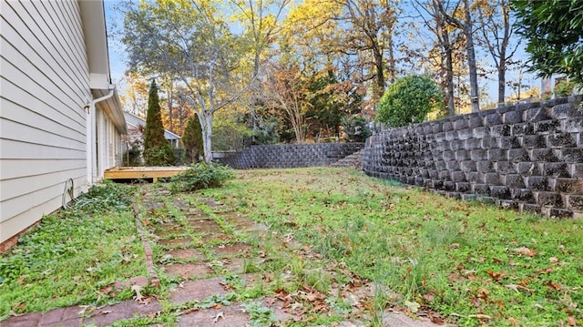 view of yard featuring fence