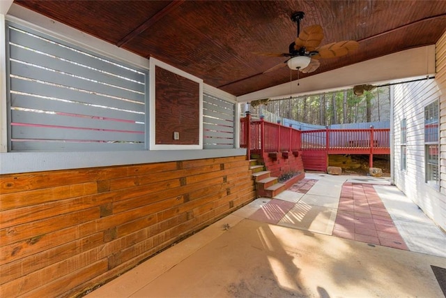 view of patio / terrace featuring ceiling fan