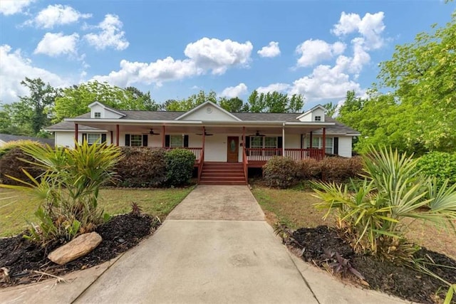 1141 Planing Mill Rd, Greensboro, GA 30642 - view of front of property with ceiling fan and a porch