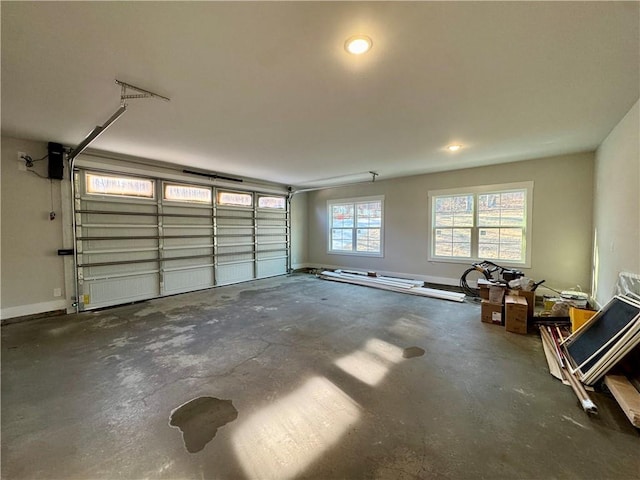 garage with baseboards