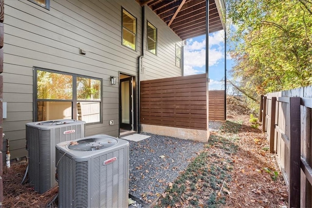 view of home's exterior with central air condition unit