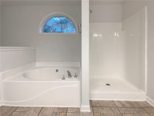 bathroom with independent shower and bath