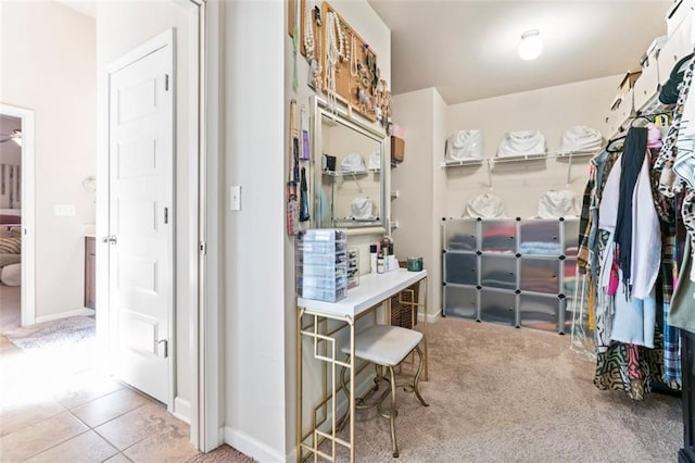 walk in closet featuring tile patterned floors