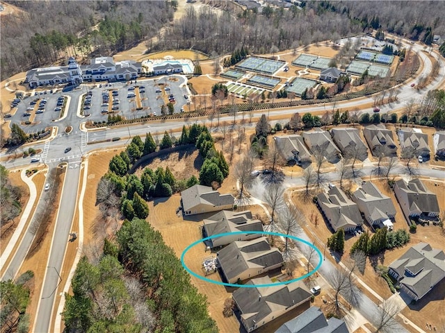 drone / aerial view with a residential view