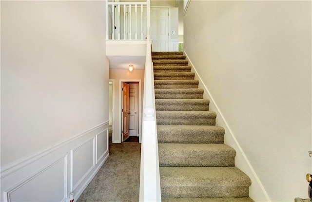 stairway with carpet