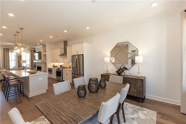 4923 Sudbrook Way Unit 233, Peachtree Corners, GA 30092 - dining room featuring dark wood finished floors and recessed lighting