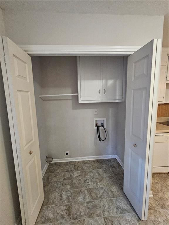 laundry room with washer hookup, cabinets, and hookup for an electric dryer